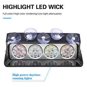 Araba Styling 36 LED çakarlı lamba 12V araba Dashboard acil 18 yanıp sönen uyarı flaş ışığı mavi - Product Image 2