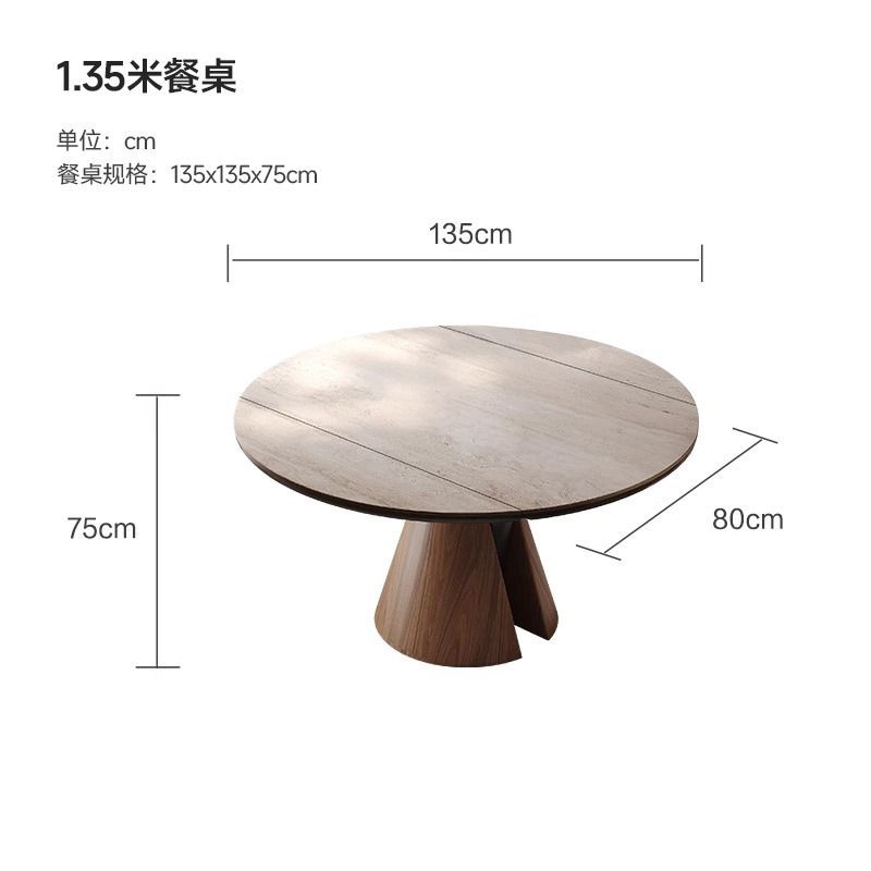 135cm square and round dining table