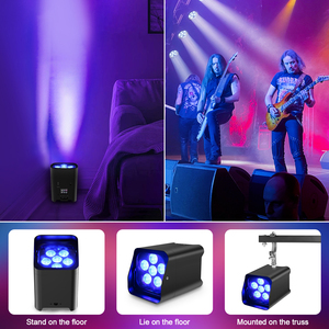 Inalámbrico construido en batería de Control remoto WiFi Par luz Luz de lavado 6PCS 18W RGBWA lavado + + + seis-en-uno Par de luz para la boda del - Product Image 5