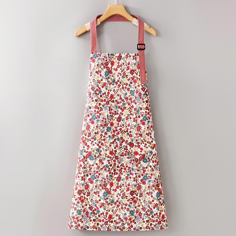 RedLZ648Halter floral de algodón slub