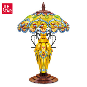 JJ9081 DIY <strong>Building</strong> <strong>Block</strong> Table <strong>Lamp</strong> with Lighting Furniture <strong>Building</strong> <strong>Block</strong> Brick Children MOC Toys Gifts 1570pcs/set