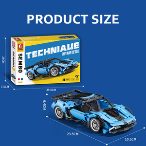 SEMBO Block 701053 DIY 1:18 Racing <strong>Car</strong> Building Set 433pcs Educational Assembling Blocks Bricks <strong>Model</strong> Toy for Kids - Product Image 6