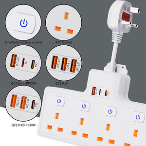 High Appearance <strong>UK</strong> Standard Plug Wall <strong>Mounted</strong> Independent Switch Power Socket With Usb Ports - Product Image 4