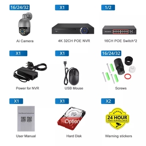 HD 8Mp 12V Nvr Ip Überwachungs kamerasystem 32Ch Nvr System Alarm kamera 4K Überwachungs kit