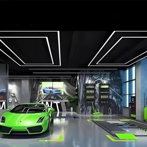 2 quadratische benutzer definierte LED-Werkstatt Sechs kant leuchten, einstufige Installation, für Auto details und Auto polier leuchten