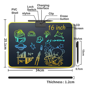 Interaktive Lernmaschine Kinder LCD-Schreibtafel Dual Screen Zeichenbrett Voice Education Toy Wieder verwendbare Handschrift Pad - Product Image 2