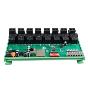 Huaqingjun 8-Channel Digital <strong>Inputs</strong> Relay <strong>Outputs</strong> 50A 12V RJ45 LAN <strong>RS485</strong> Ethernet IO Module for PLC Expansion
