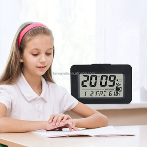 2025 sản phẩm hot Big LCD thời gian hiển thị đài phát thanh điều khiển bảng kỹ thuật số/Đồng hồ treo tường với nhiệt độ độ ẩm - Product Image 5