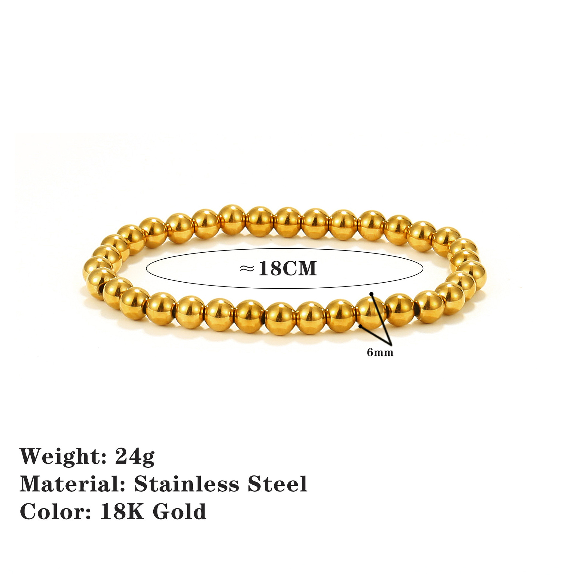 Gold 6mm-18cm