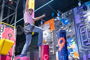 Parco giochi al coperto Jumping Park attrezzatura da parco trampolino commerciale con Air Coaster, buca di schiuma, campo Ninja, piscina con palline - Product Image 4