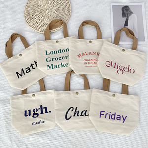 Bán Hàng Nóng Nhỏ Đa Năng Bento Ăn Trưa Túi Vải Sinh Thái Thân Thiện Có Thể Tái Chế Bán Buôn Biểu Tượng Tùy Chỉnh <span class=keywords><strong>Mini</strong></span> Canvas <span class=keywords><strong>Tote</strong></span> Túi - Product Image 1