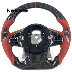 Toyota GR Supra2021 kırmızı ters etiket delikli deri karbon Fiber direksiyon özelleştirme - Product Image 1
