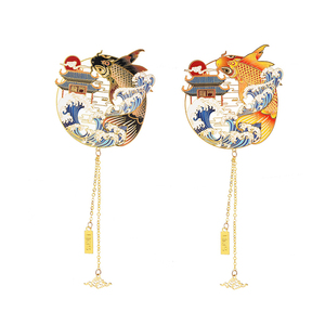 定制书签金属搞笑卡哇伊水彩中国书签个性化磁铁书签 - Product Image 5