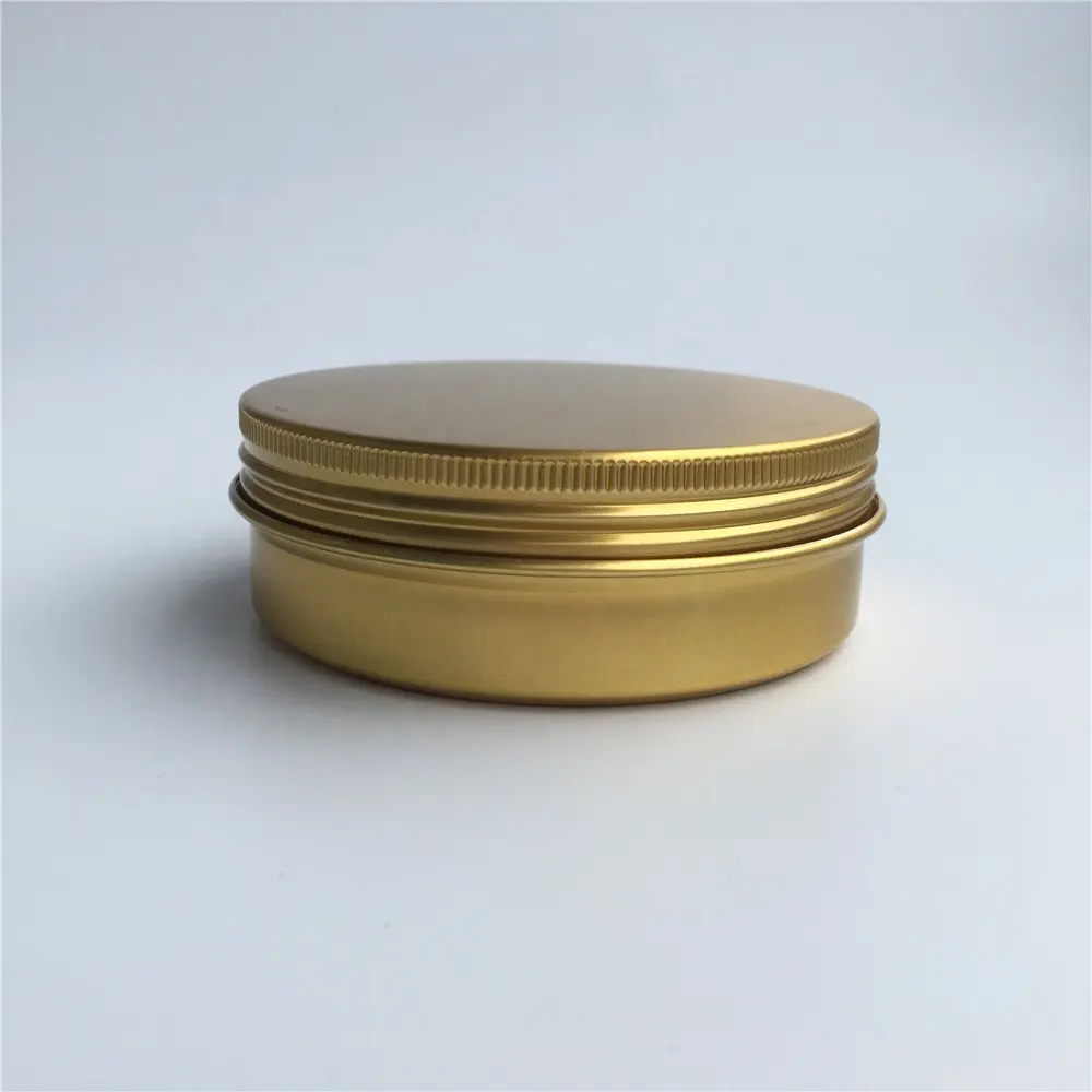 4 oz Gold Round Aluminum Jar 120ml Aluminum Round Tin Container Box For Pomade and Wax Storage
