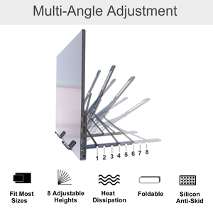 Verstellbarer tragbarer Desktop-Monitorst änder aus Aluminium Faltbarer Halter für Laptop-iPad-Tablets Raspberry Pi Metal-für mobile Benutzer - Product Image 2