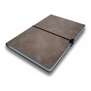 Cuaderno de viaje de cuero personalizado A5, cuaderno diario rayado/forrado, tapa blanda, banda elástica cuadrada/páginas de cuadrícula, cuaderno de papel gráfico para el trabajo - Product Image 2