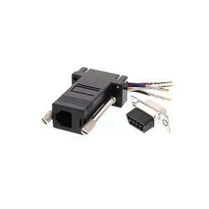 米色RS232 DB9 D-sub 9引脚母至8p8c类5e类6类7类RJ45母局域网模块化串行适配器 - Product Image 3