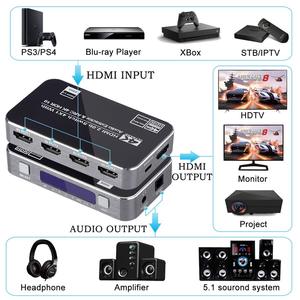 Top Sale 2.0 4K HDMI Switch <strong>4</strong> in <strong>1</strong> Out <strong>Switcher</strong> With Audio Separation HDMI2.0 <strong>Switcher</strong> <strong>4</strong> <strong>Input</strong> <strong>1</strong> <strong>Output</strong> With ARC for TV