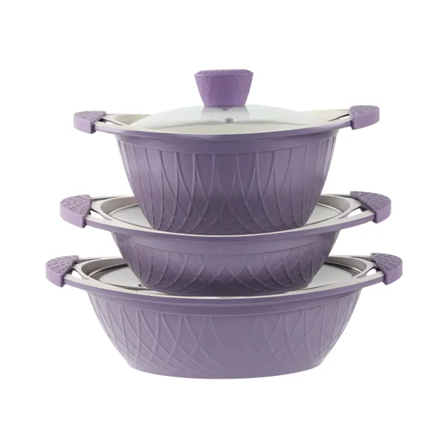 Nicecooker Oem Flora Serie Aluminium Gegoten Kookgerei Sets Ptfe Vrije Antiaanbaklaag 30Cm Braadpan