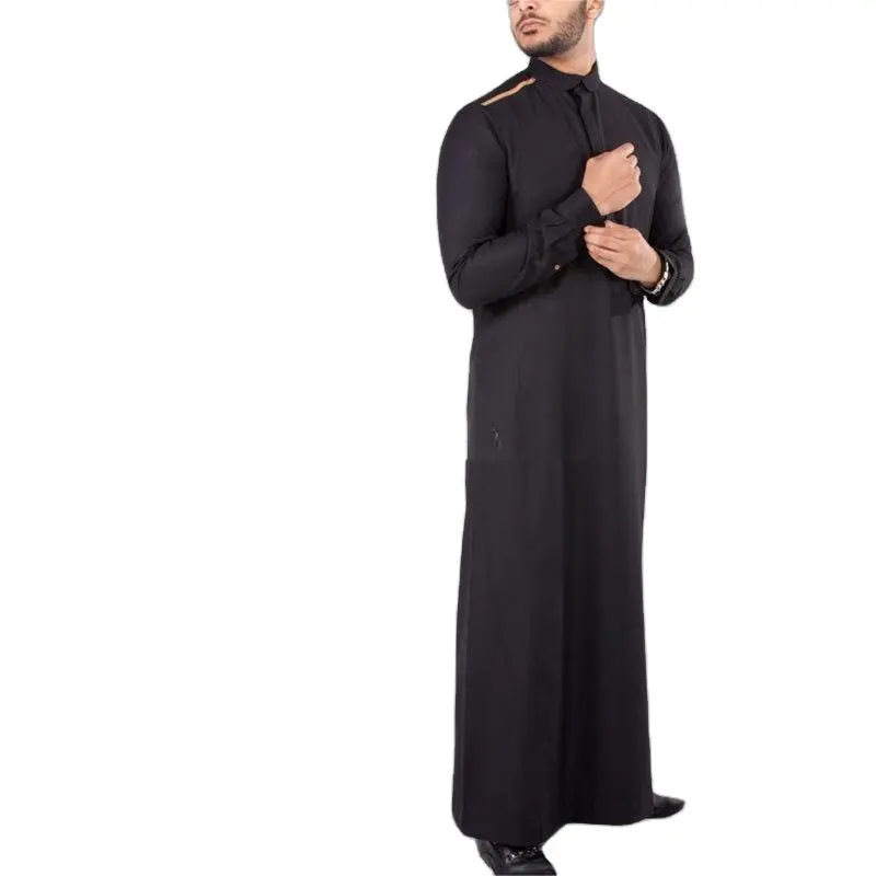 Vêtements islamiques de prière musulmane de couleur unie pour hommes caftan marocain
