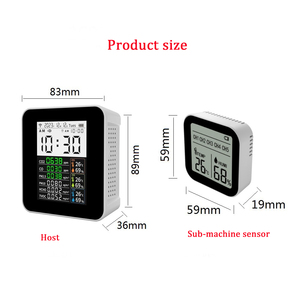 Pantalla LCD interior Detector de aire Función de alarma PM2.5 HCHO TVOC Tester Meter Polvo Temperatura Humedad Sensor Industrial CO2 Meter - Product Image 4