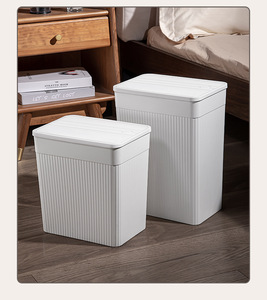 Cubo de basura rectangular delgado de plástico, contenedor de basura estrecho, papelera para baño, cocina, oficina - Product Image 4