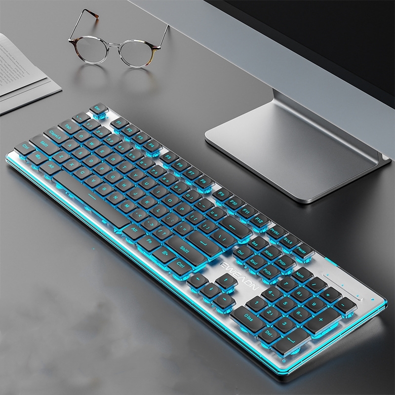 Clavier Blu-ray sans fil argenté et noir