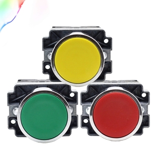 Momentaneo interruttore di pulsante con la luce 22 millimetri 10A 240V ~ 3A Circolare di piccola dimensione rotonda e Piatta Pannello NC/NO XB2-BA31 XB2-BA42 - Product Image 3