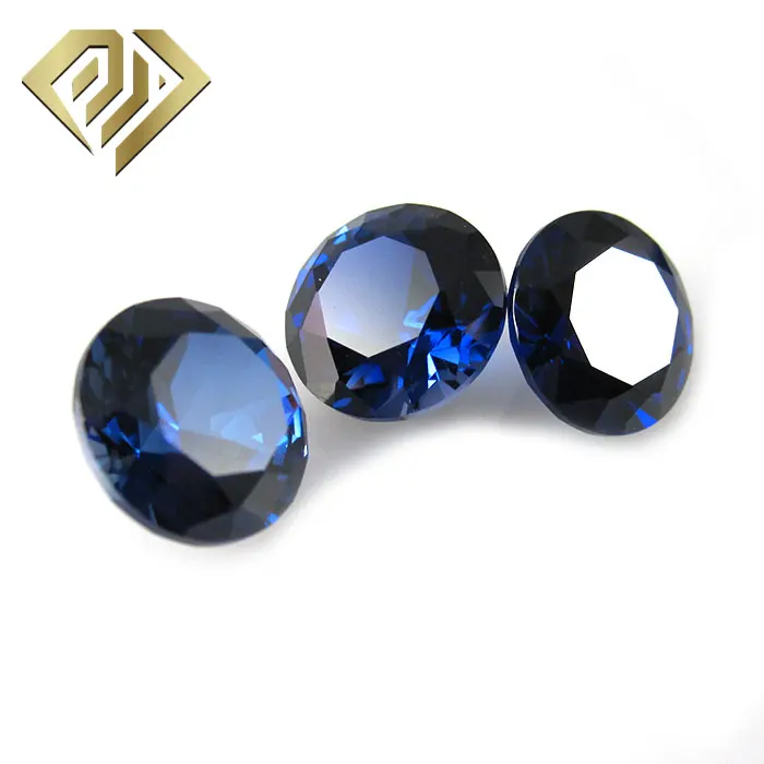 Zafiro 5mm suelto 3A ronda sintético azul de piedras preciosas de zafiro