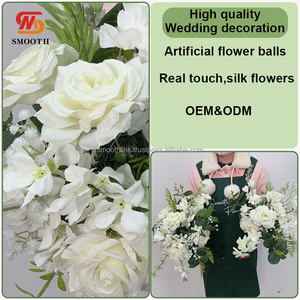 SMOOTH Artificial Wedding <strong>Flowers</strong> Bridal Bouquets Silk White Green <strong>Flowers</strong> Wedding Bouquets For Event Decoration