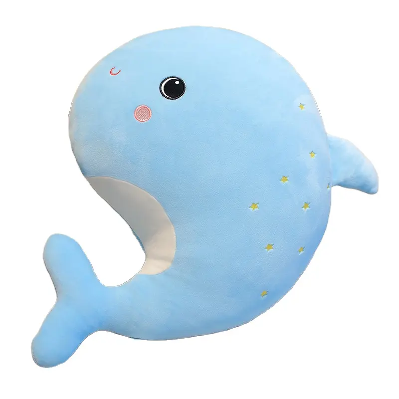 2023 New Custom Soft Sea World Dolphin Stuffed Animal Toy Pillow Blue Plush Dolphin Cushion Toy Anime Pillow