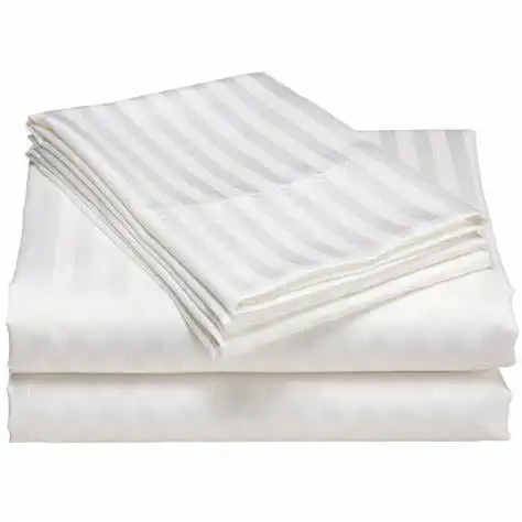 Tissu pour lit d'hôtel, linge de lit 100% coton 300tc, 3cm à rayures, literie en tissu pour hôtel