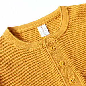 カスタム100% 色メンズコットンワッフルプリントTシャツワッフル生地Tシャツ卸売特大ワッフルニットTシャツメンズ
