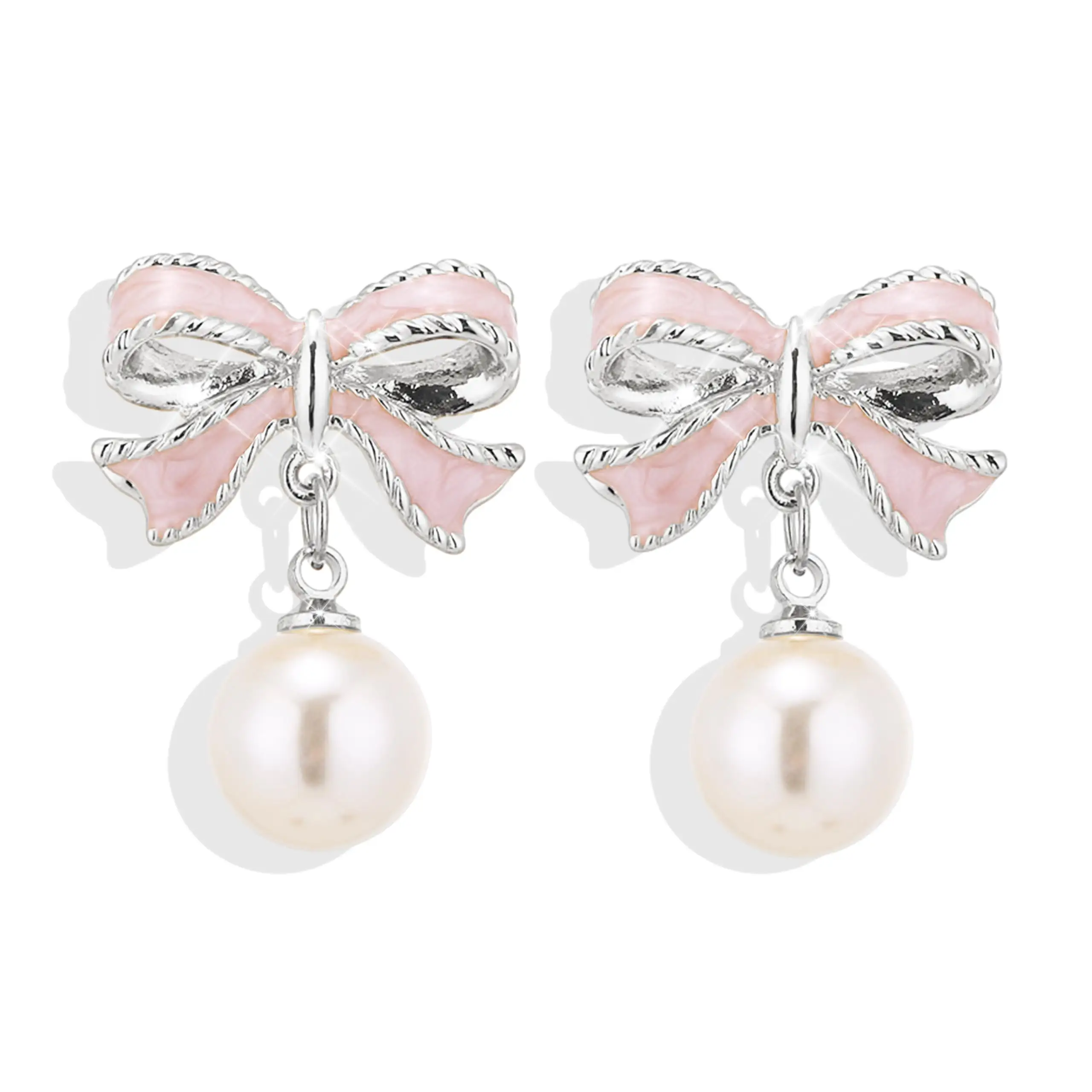 Boucles d'oreilles hypoallergéniques avec nœud en ruban et nœud papillon pour femmes Vente en gros de Corée