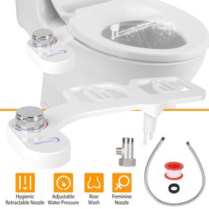 DB kullanımı kolay ABS taharet musluğu klozet eklentisi kadınsı yıkama için çift nozullu elektrikli olmayan soğuk su püskürtücü - Product Image 1