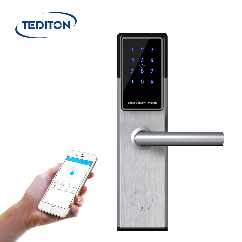 Safety APP Electric Fingerprint Card Code Combination Smart Door Lock with Touch-Screen Keypad