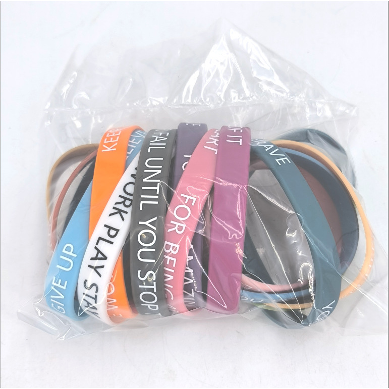 16 pulseras inspiradoras de silicona en inglés
