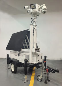 หอคอยกล้องวงจรปิดพลังงานแสงอาทิตย์สำหรับภายนอกอาคาร แผงโซลาร์เซลล์ 2*435 วัตต์ หอคอยตรวจสอบพลังงานแสงอาทิตย์เคลื่อนที่ รถพ่วงเฝ้าระวังเคลื่อนที่ - Product Image 4