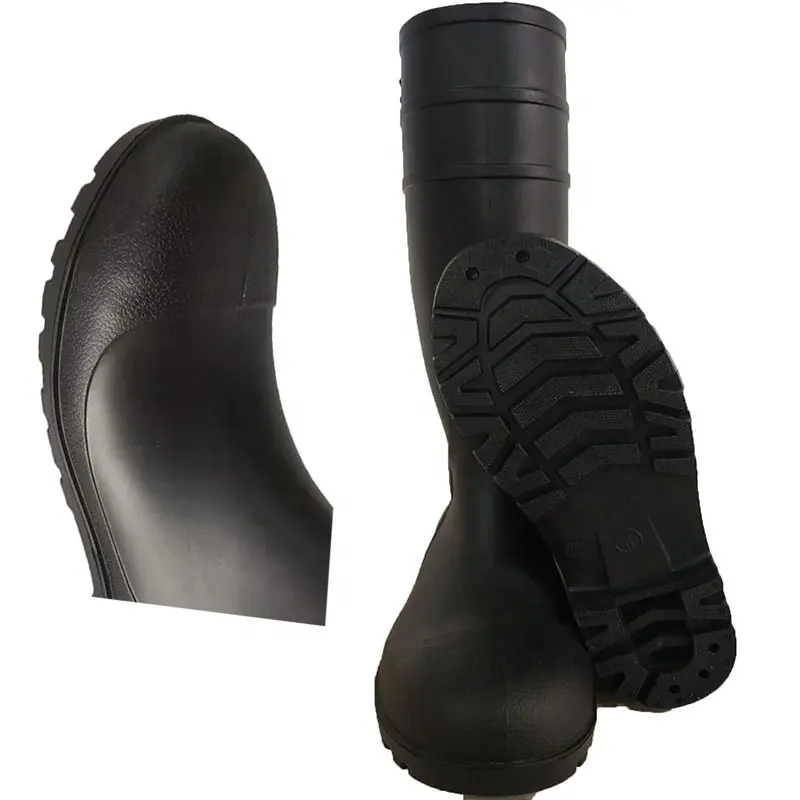 Anti-pinchazos zapatos PVC botas de goma fabricante de botas de goma de los hombres de punta de acero de la placa del pie botas de seguridad