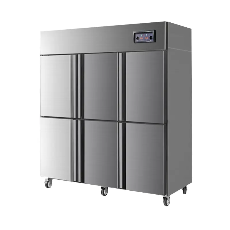 Equipamento comercial de refrigeração, seis portas, congelador vertical comercial, refrigerador