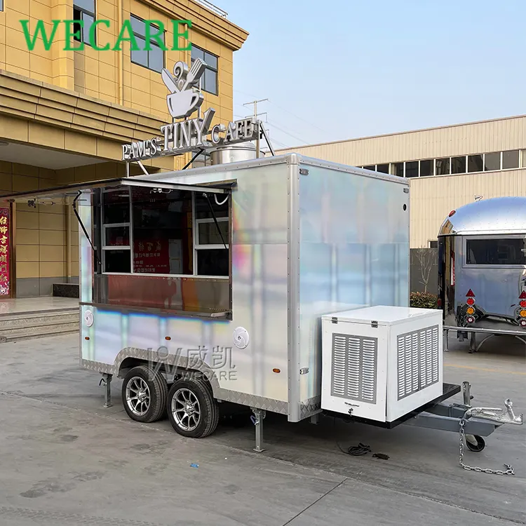 Wecare DOT + CE belgesi 300*210*210cm küçük fast food kamyon mobil arabalar aperatif/hot dog yemek sepeti gıda kamyon ikram servisi treyleri