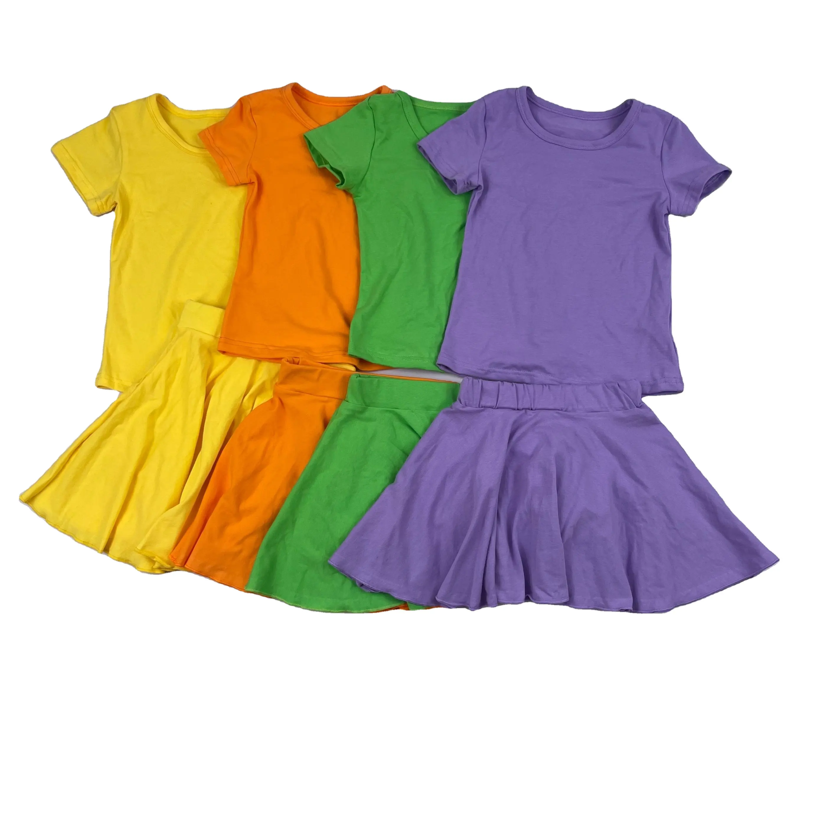 Qinglioemブティック夏服女の赤ちゃん半袖シャツスカートセットマルディグラフロック服幼児
