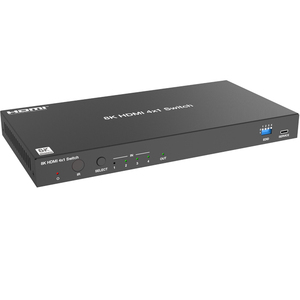 8K 60HZ HDMI Switch 4 en 1 Salida con 7.1CH Audio Extractor y ARC HDMI Sound Extractor para sistema de cine en casa