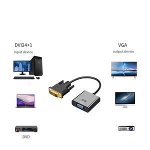 Convertidor de vídeo macho a hembra DVI a VGA 24 + 1 de 25 pines VGA a, conector DVI a VGA, convertidor de adaptador de cable