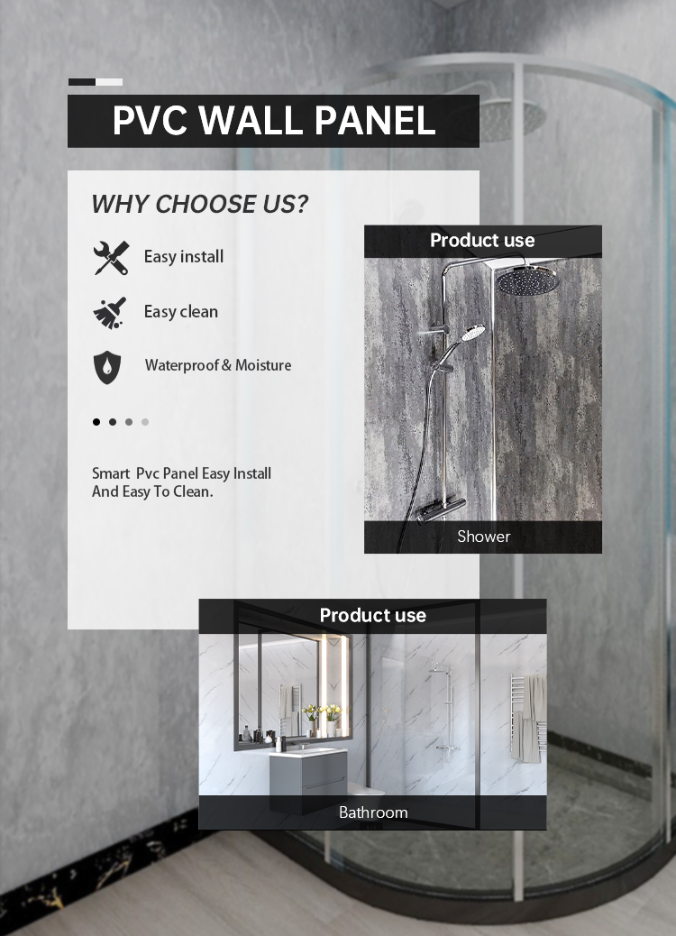 3d  pvc  wall panels Waterproof wall  Panel 1200mm*10mm tile effect   PVC  Surface