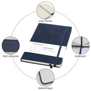 Bloc de notas con puntos de rejilla personalizada con logotipo académico A5, diario de cuero, cuaderno de notas, banda elástica personalizada, diario de tapa dura, cuaderno, planificador - Product Image 5