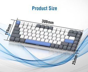 Gateron Switch Perfil inferior Delgado Teclado mecánico personalizado para juegos Nuevo Bluetooth Inalámbrico con cable Tipo C Interfaz USB LED Azul - Product Image 3