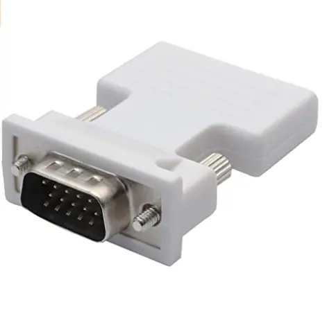 Adaptador de Cable HDMI a VGA de alta calidad, convertidor con Audio para PC, portátil, proyector (blanco)