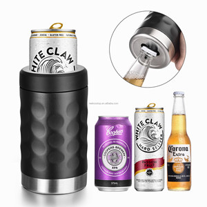 Xách tay thép không gỉ lùn mập bia mát mở chai cách nhiệt 4 1 Có thể mát phù hợp với 375ml chai lon - Product Image 1