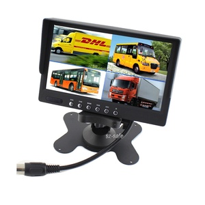 12V 24V 7 Inch LCD Display Screen 4 Channel Video <strong>Input</strong> <strong>Monitor</strong> Support 4 Cameras Rear View <strong>Backup</strong> Safety System for Truck Bus - Product Image 1
